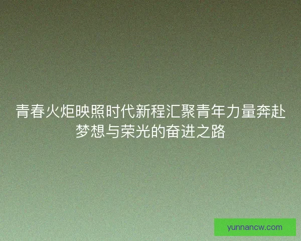青春火炬映照时代新程汇聚青年力量奔赴梦想与荣光的奋进之路 青春火炬映照时代新程汇聚青年力量奔赴梦想与荣光的奋进之路