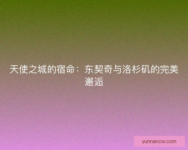 天使之城的宿命：东契奇与洛杉矶的完美邂逅