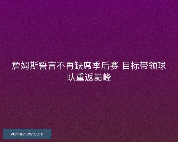 詹姆斯誓言不再缺席季后赛 目标带领球队重返巅峰
